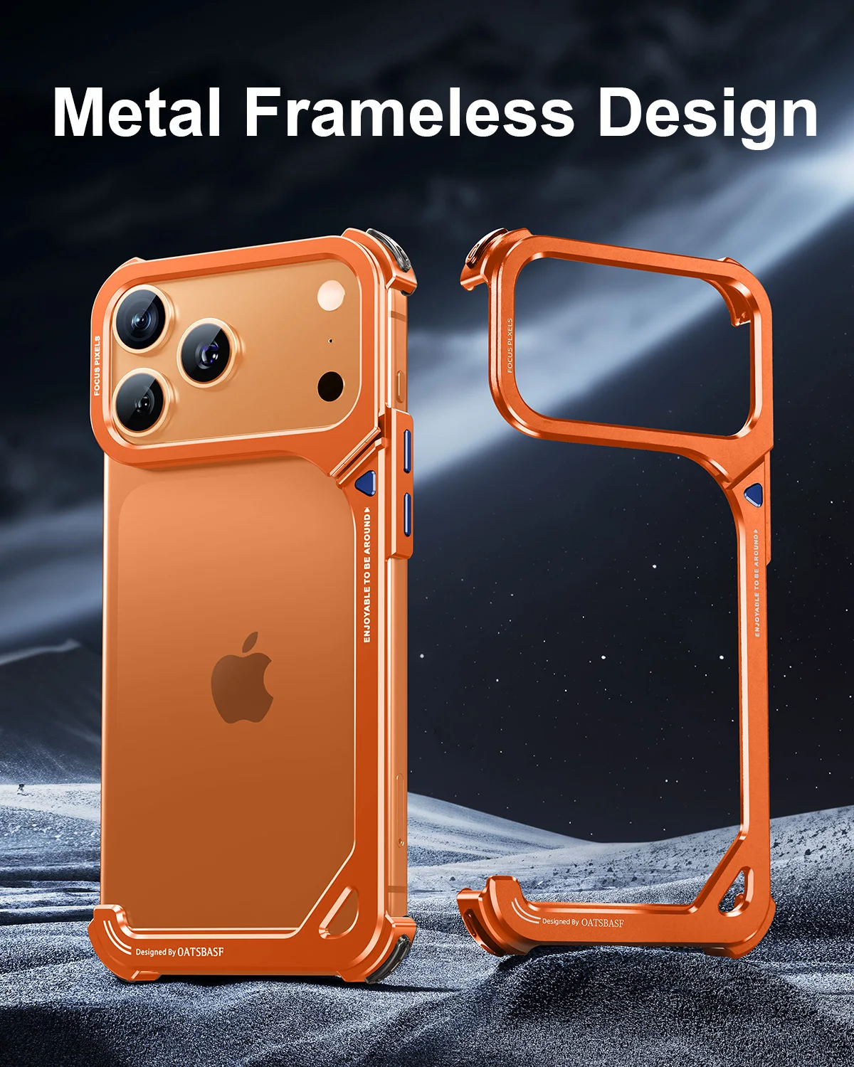 Oatsbasf Etui na telefon w kształcie litery 9 do iPhone'a 17 Pro Max/Pro/Air z podstawką, metalowe, bezramkowe, kompatybilne z MagSafe, minimalistyczne, odporne na wstrząsy. — zdjęcie produktu 5