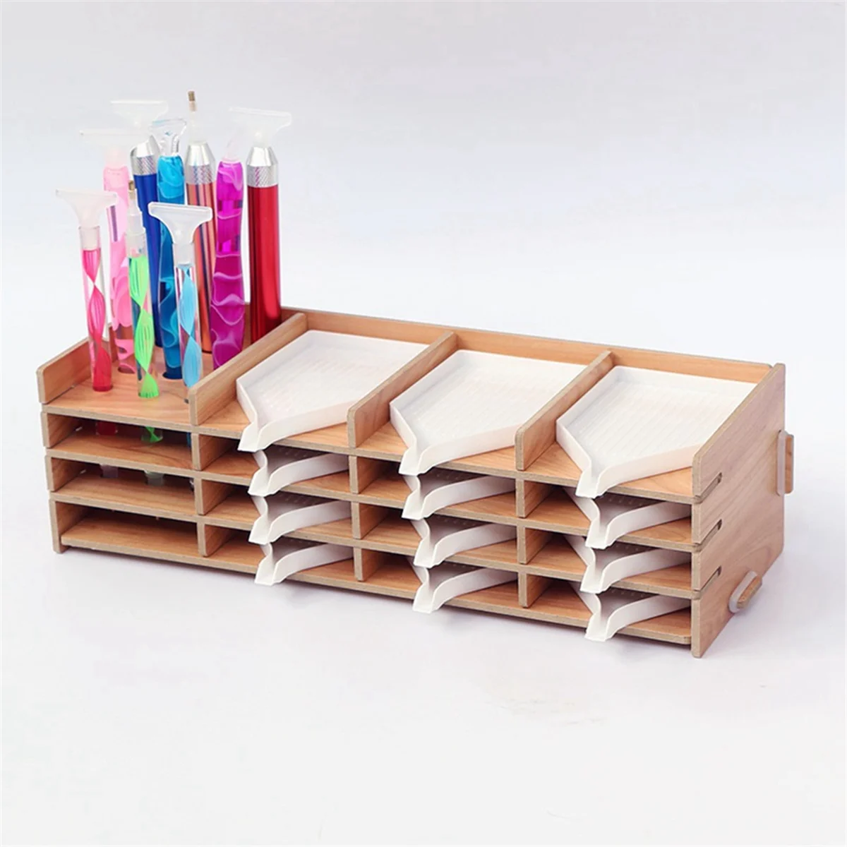 5D DIY Diamond Multi-Layer Rack Painting Tool Storage Tray Drilling Pen Organizer Embroidery Parts-Style 1, 9 Grids