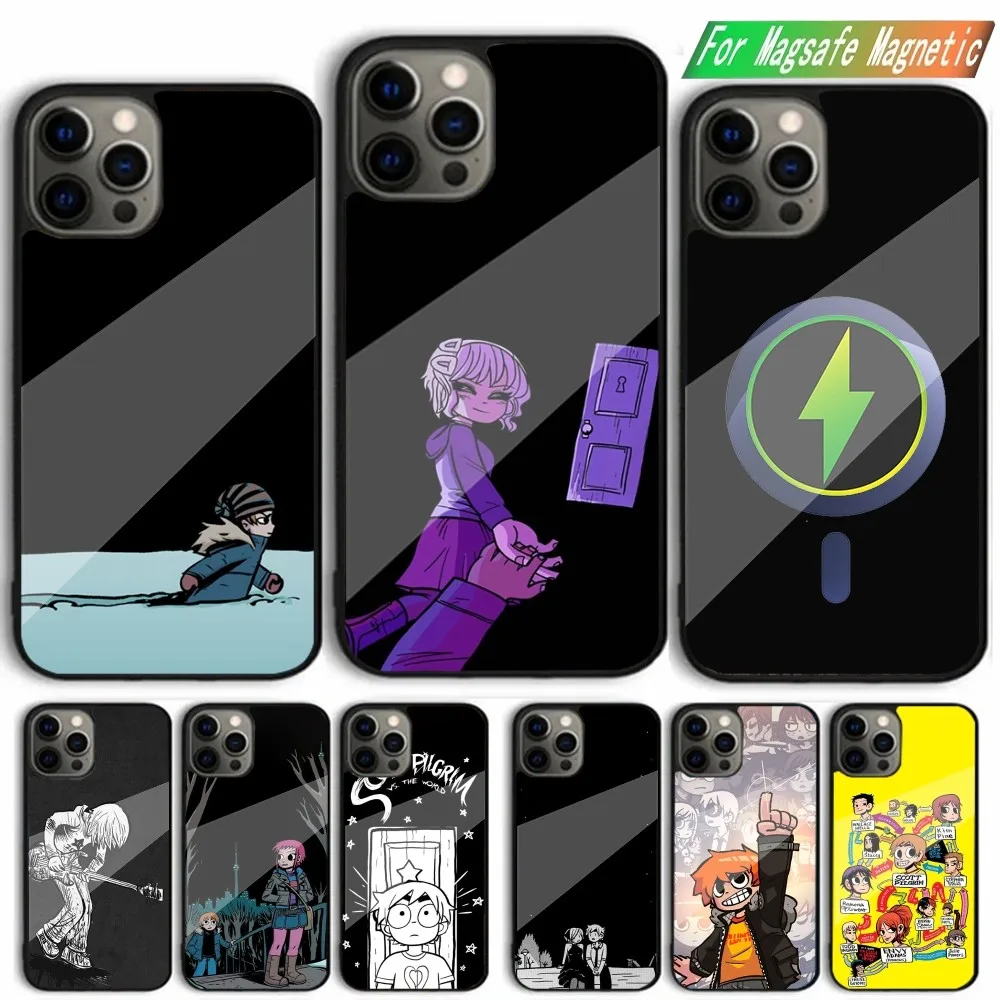 

Cartoon S-Scott P-Pilgrim Phone Case For iPhone 15,14,13,12,11,Plus,Pro,Max Mini Magsafe Magnetic Wireless Charging