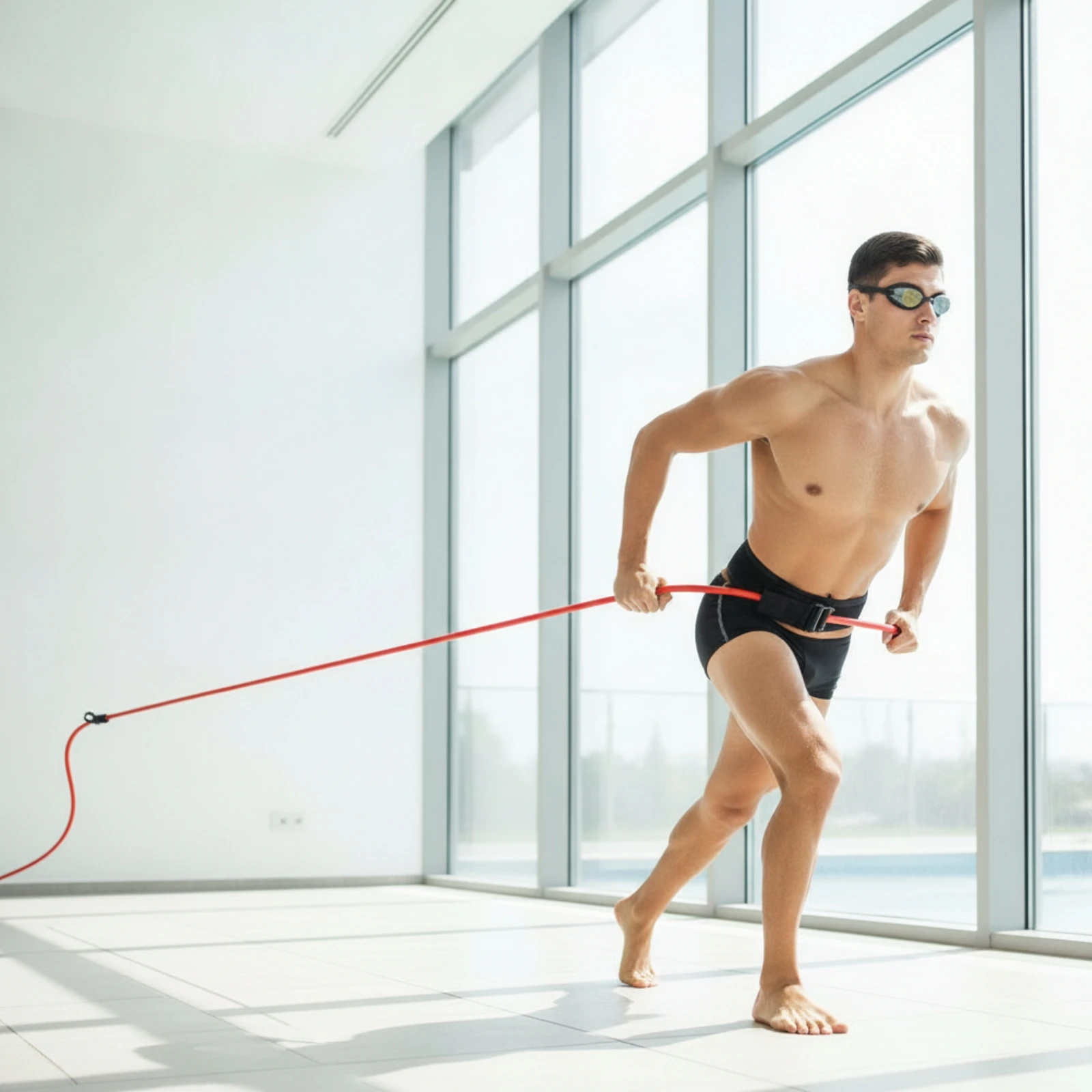 Kit de ceinture de résistance pour la natation, ceinture d'entraînement portable avec corde élastique, kit d'entraînement pour les nageurs, réglable