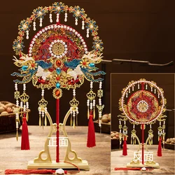 Chinese Wedding Ming-Style Bridal Xiuhe Wedding Fan, Handmade Wedding Fan