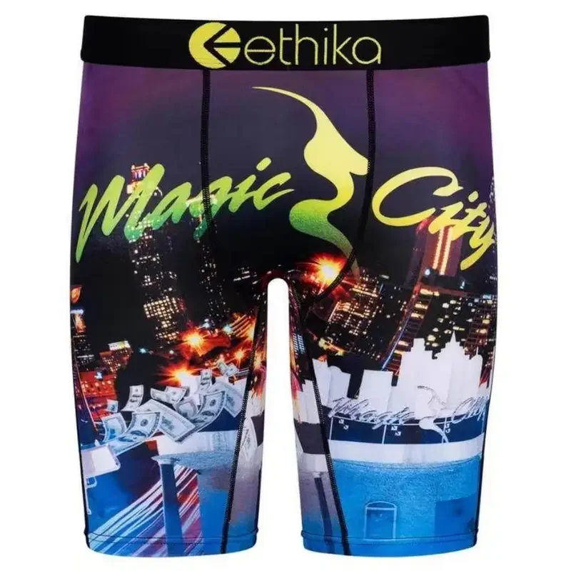 ETHIKA ملابس داخلية للرجال الملاكمين مثير موضة طباعة الرجال سراويل داخلية سراويل الملاكم ملخصات السراويل السراويل تنفس حجم كبير