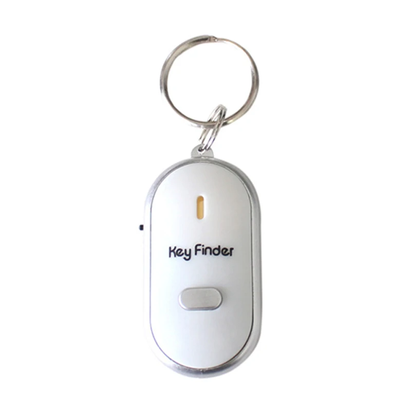 LED Key Finder Locator ค้นหาหาย Keychain Chain เสียงนกหวีดควบคุมเสียง Locator Keychain อุปกรณ์เสริม QJY99