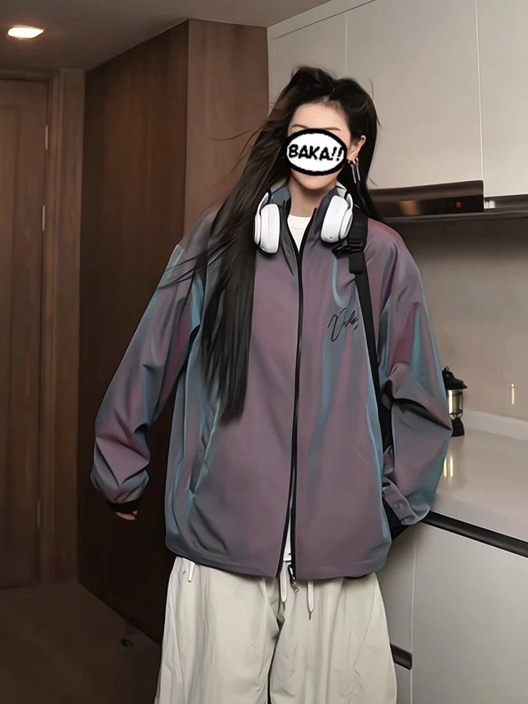 

Two-Sided Wearable Men's Jaet Soft ell Windbreaker adient Color Couple's Baseball Vest Spring Autumn Faionable Outerwear