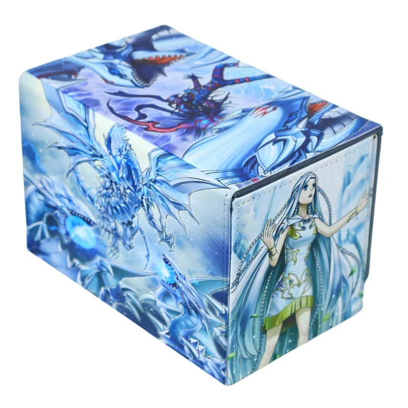 Yu-Gi-Oh! Dragon Master Magia Card Box Maiden Eyes Blue Diy Portable Collection Card Storage Box Anime Peripheral Collection