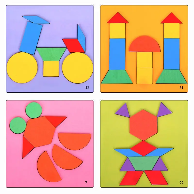 Kinder Magnetische Tangram Puzzel Speelgoed Intelligentie Kleuterschool Bouwstenen Voor Vroeg Onderwijs Verzamelde Jongens En Meisjes Speelgoed