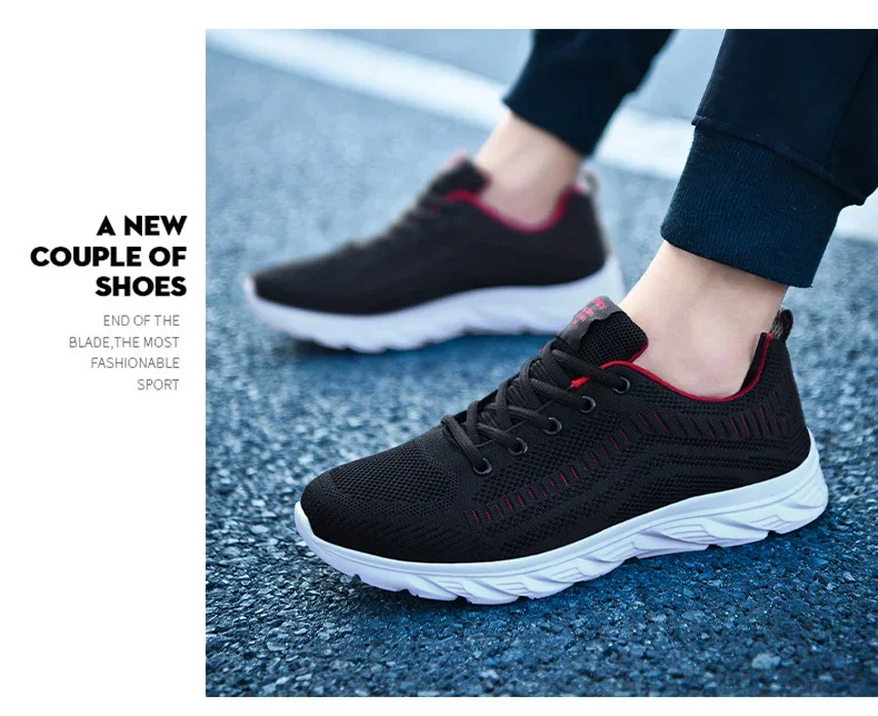 Men Fashion Sports Running Jogging Shoes Casual Sneakers Lace Up Breathable Mesh Light Tennis Outdoor Walking_vogvips.com
