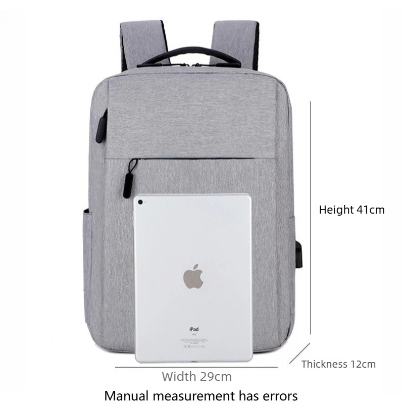 Student Backpack Washable Business Rucksack Unisex Trendy Oxford Cloth Versatile Backpack Black Grey Blue Red 15.6 inches School