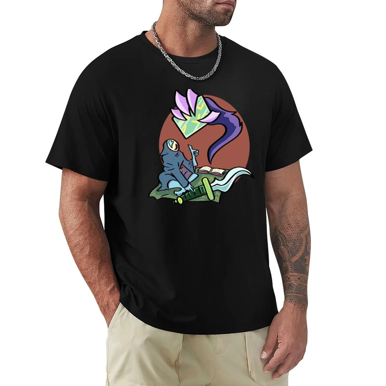 The Merchant and Book of Stabbing Share a Shopping Experience T-Shirt Work Wear Breathable Tee