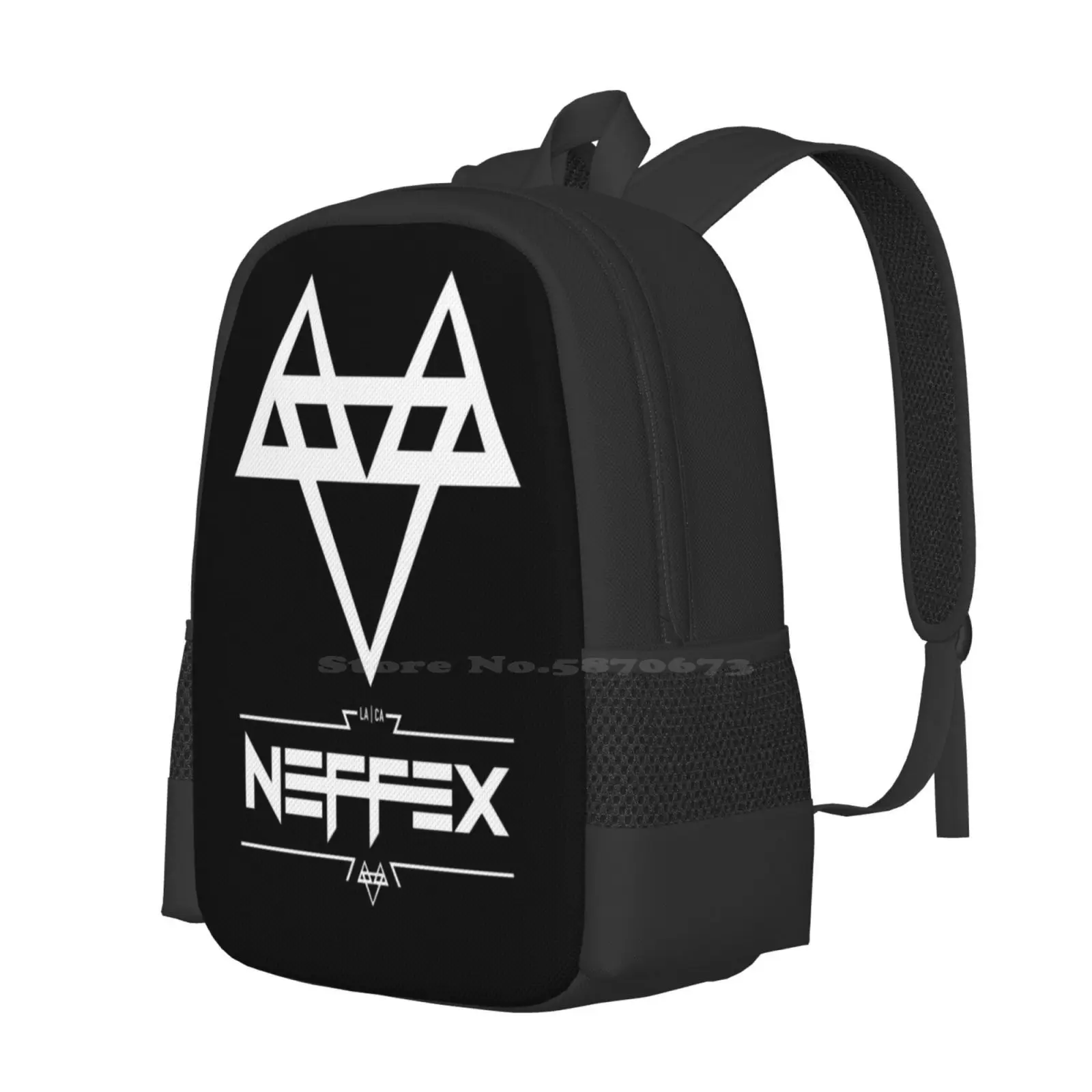 Neffex Both Logos 2 White Backpack For Student School Laptop Travel Bag Band Neffex Music Neffex Nation Neffex Army Artist