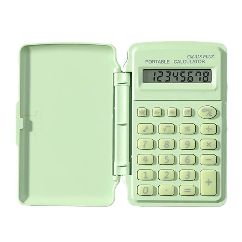 Calculadora de escritório portátil, a pilhas, Mini calculadora com display LCD, botões grandes, tampa flip de 8 dígitos