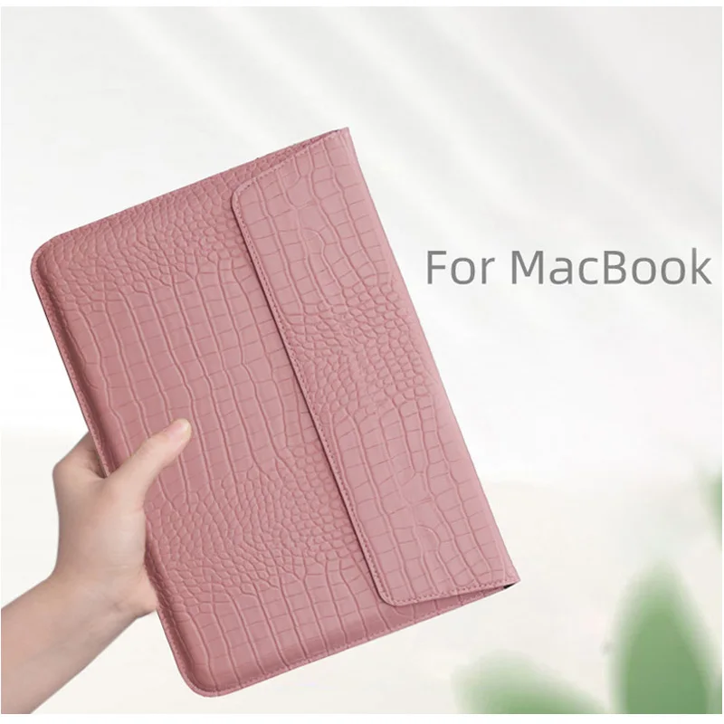 Leather Laptop Bag Tablet PC Sleeve Waterproof Notebook eBook Hand Bag With Foldable Stand Magnet Hasp for Macbook iPad HUAWEI
