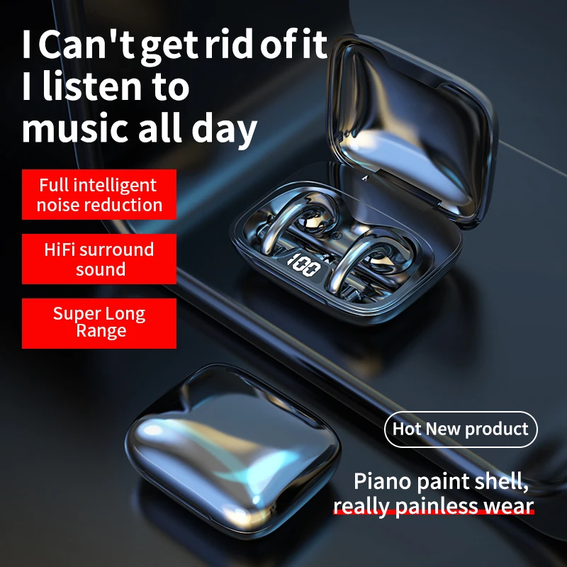 Спортивные Беспроводные наушники HIFI объемный сабвуфер Bluetooth 5,3 TWS наушники с креплением для ушей удобная в носке концепция костной проводимости