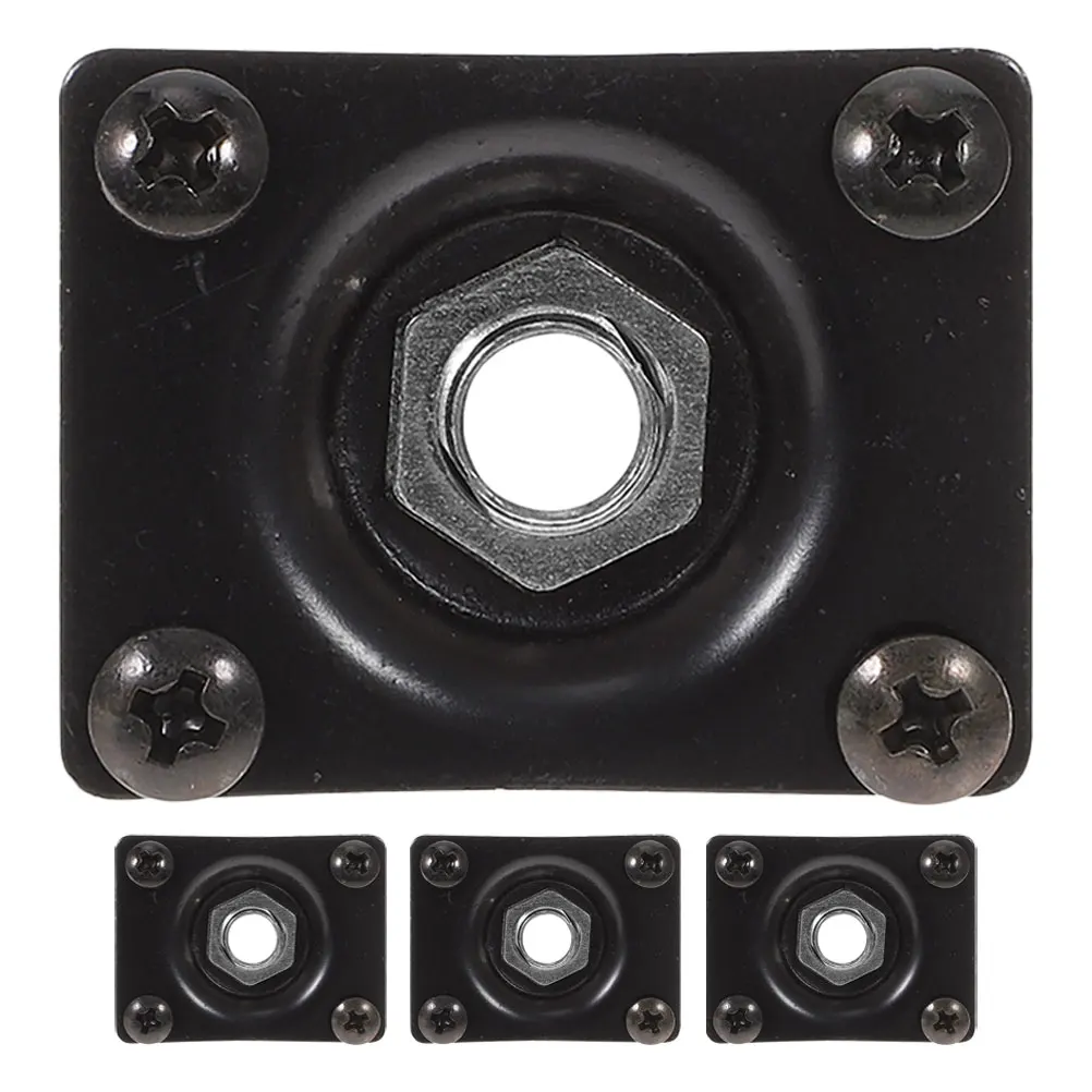 

4 Pcs Guitar Jack Cover Bass Accessories Black Plate Component Output Parts Input
