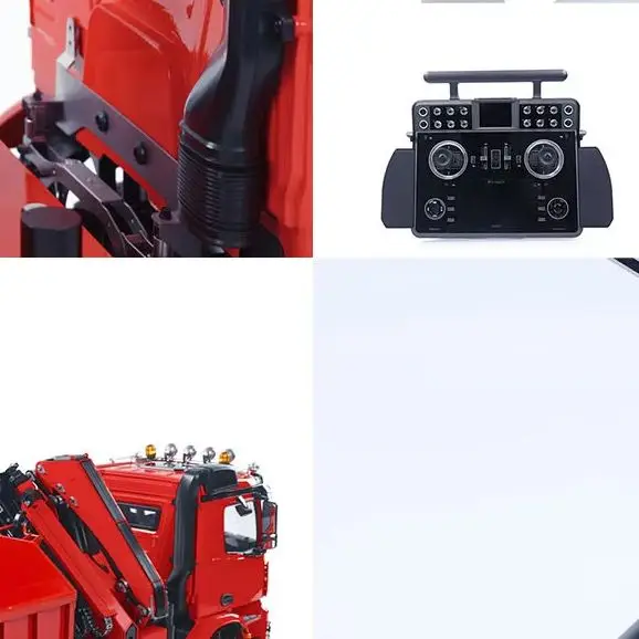 Hydraulic 1/14 10x10 RC Crane Tipper Truck Finished Full Dump Car Light Sound 3-speed Gearbox XELite Raido Machine Toy for Boys