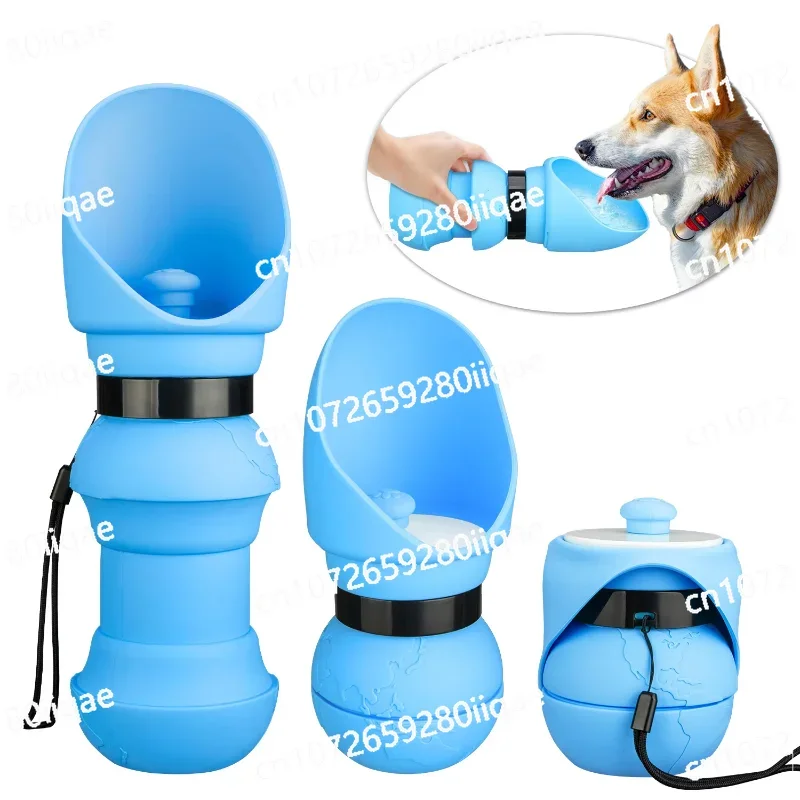 2024 new foldable 550ml pet water bottle portable dog walking folding water cup