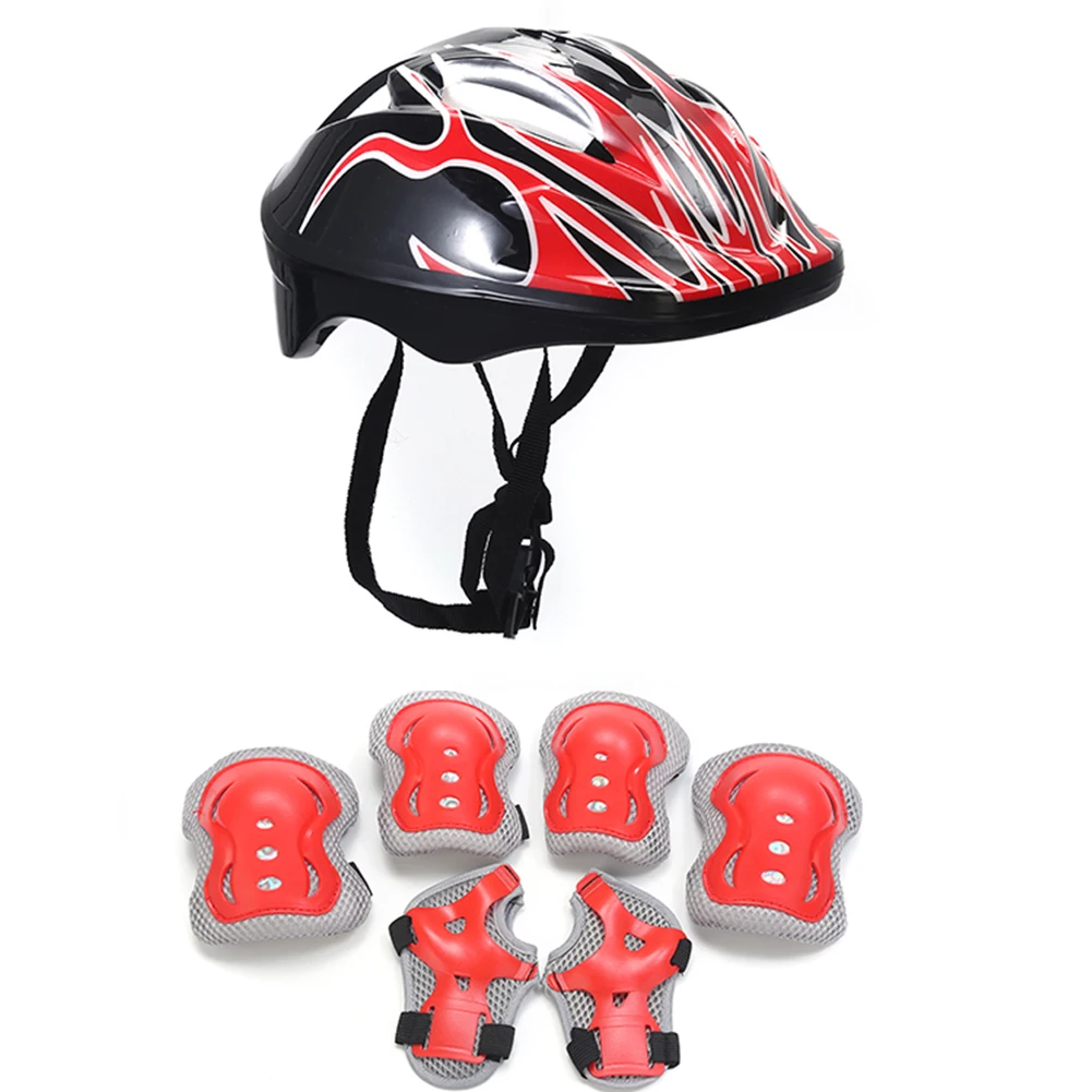 Kids Safety Helmet Knee Elbow Pad Set Kids Protective Gear Set for Bicycle Cycling Skateboard Scooter Skating