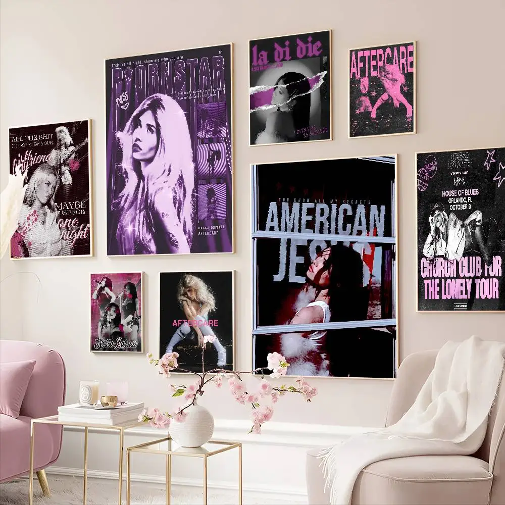 نيسا باريت سينجر أنيمي الملصقات لزجة مقاوم للماء ورقة ملصق مقهى بار Kawaii غرفة ديكور