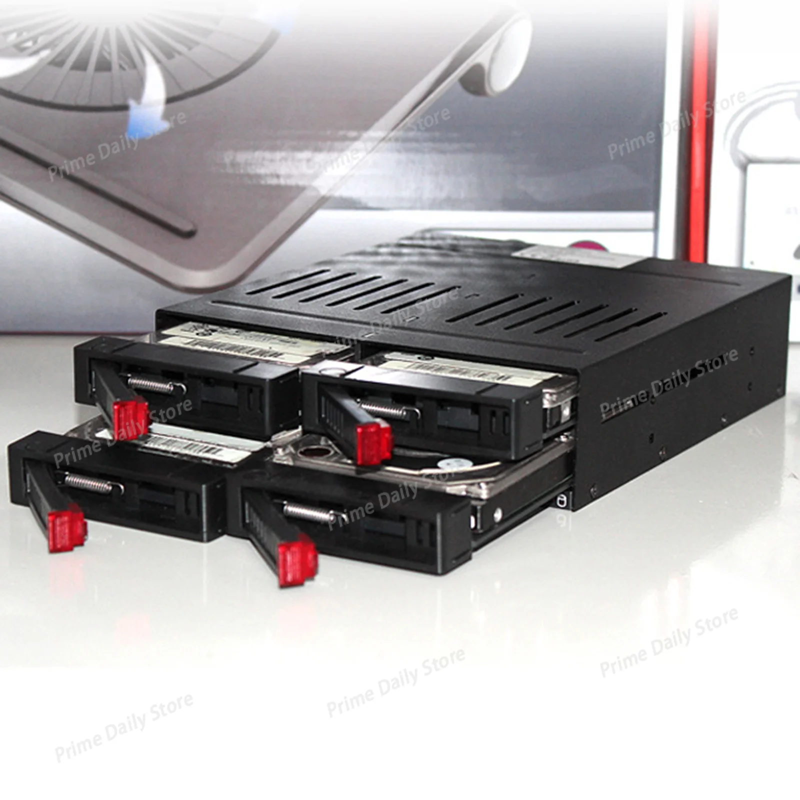 4‑Bay Internal Hard Drive Enclosure, Multi‑Bay SATA HDD Cage for PC Computer Chassis