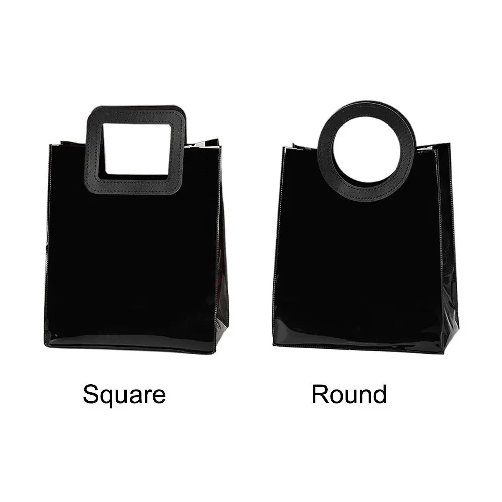 Black Gift Bag High Quality Transparent PVC Shopping Bags Waterproof Square/Round Handle Storage Bag