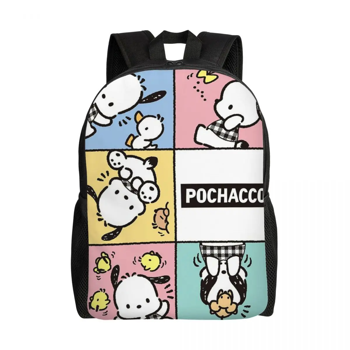 

Custom Pochacco Disney Sanrio Laptop Backpack Men Women Fashion Bookbag for College School Students Bags