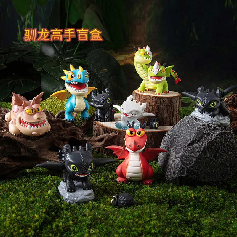 

Набор-сюрприз Как приручить дракона: Беззубик, милая Q-версия фигурки из ПВХ, коллекционная игрушка для детей и фанатов, украшение для рабочего стола, подарок ​