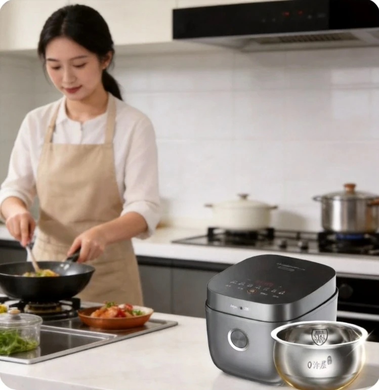 316L Stainless Steel 0 Coating Rice Cooker Multifunctional Household Cooking Pot
