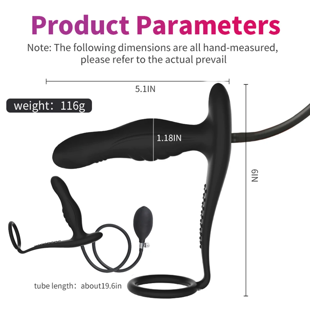 Inflatable Anal Plug With Penis Ring Stimulate Sex Toys For Men Women Anus Ass Butt Dilator Prostate Massager G Spot Stimulator