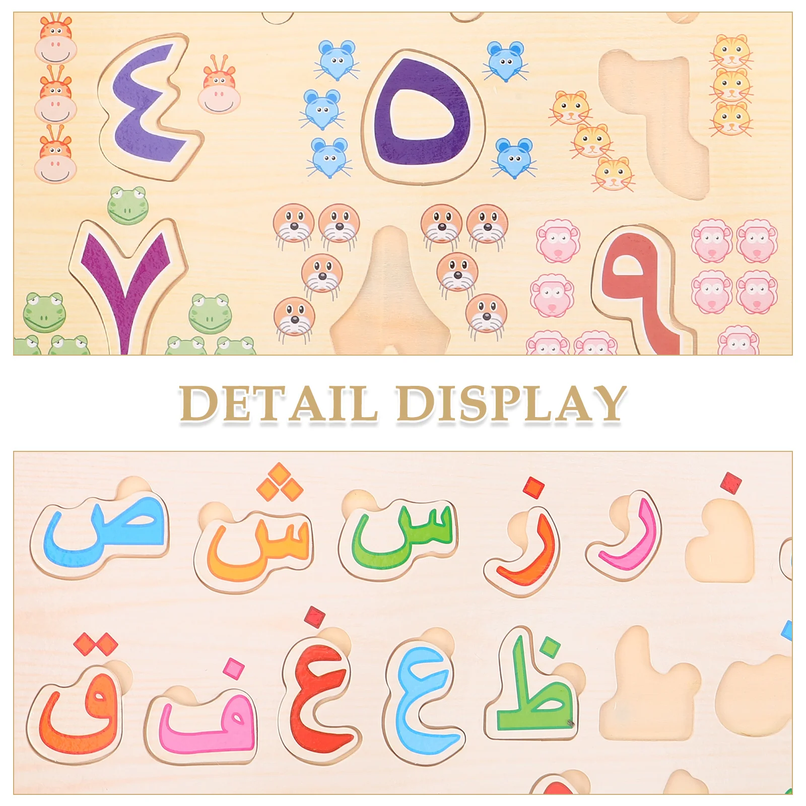 2 pezzi alfabeto arabo puzzle Montessori bordo di apprendimento educazione precoce gioco di abbinamento lettere in legno puzzle educativo per bambini