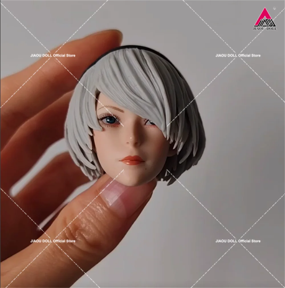 

SET026 1/6 Scale 2B Girl Head Sculpt PVC Carving Model with Mask Fit 12'' Anime Female Action Figure Body Dolls