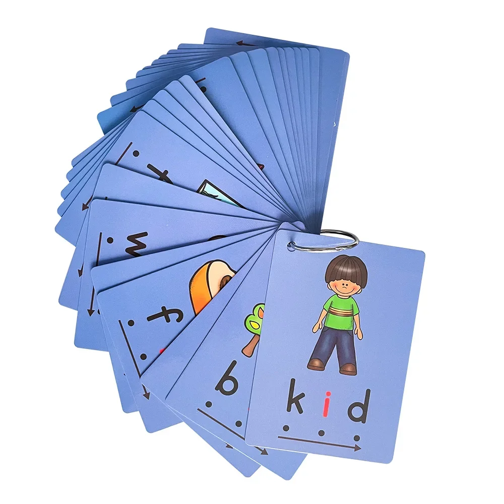 131 cards Phonics CVC Words flashcards Sight Word Flash Cards Toddler Kindergarten Preschool Educational Learning Games