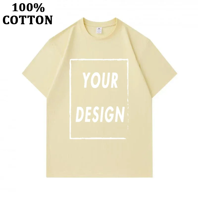 100% Cotton Personalized Short Sleeve Solid Color O-neck Soft T-shirt Men Tops Tee Customized Your Design Printed Unisex T Shirt image 3