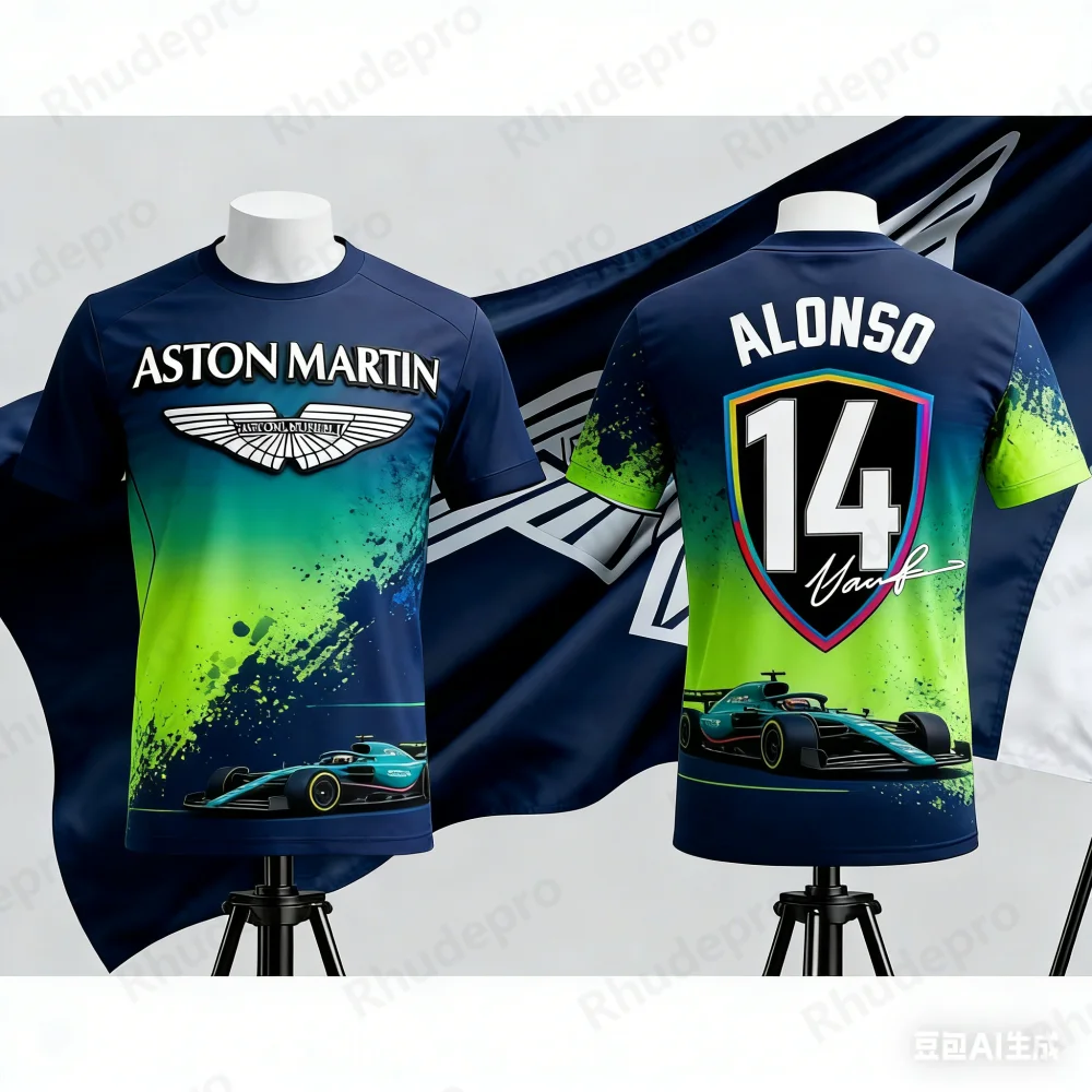 Aston Martin 2026 T-Shirt Fernando Alonso No. 14 Gym Shirt Spanish Racers Team Racing Quick Drying Classic Retro Edition Jersey
