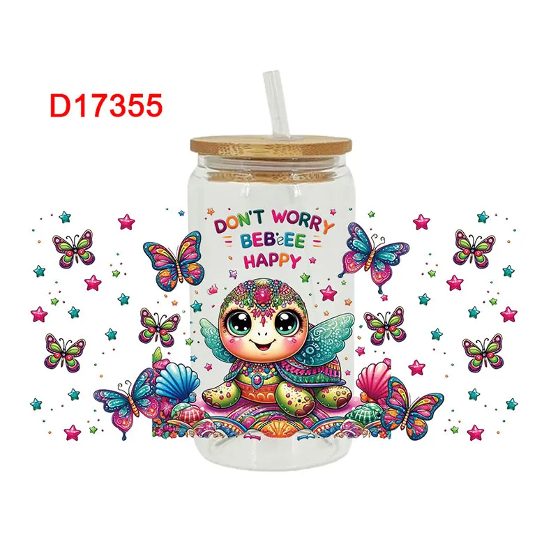 3D UV DTF Transfers Stickers 16oz Cup Wraps Cartoon Animal Owl Printed For DIY Glass Ceramic Metal Leather Etc. D17281