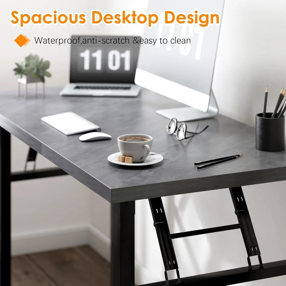 Folding Computer Desk - 31.5 Inch Foldable Office Writing Work Study Kids Student Teacher Home Bedroom Table for Small Space, G