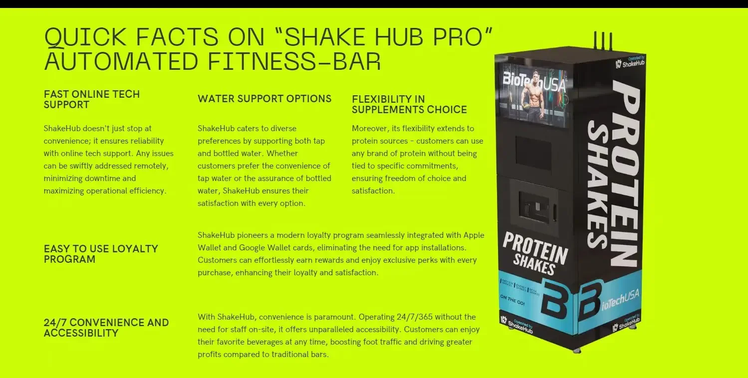 Smart Touch Screen Protein Shake Gym Fitness Powder Distributore automatico di caffè Sistema di pagamento Android