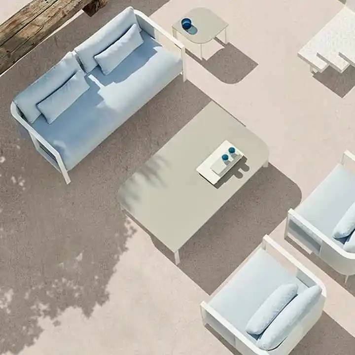 

！@Modern Design Aluminum Outdoor Sofa Set Rattan Material Weather Resistant Hot Sale Hotel & Villa Leisure Garden Furniture Chin
