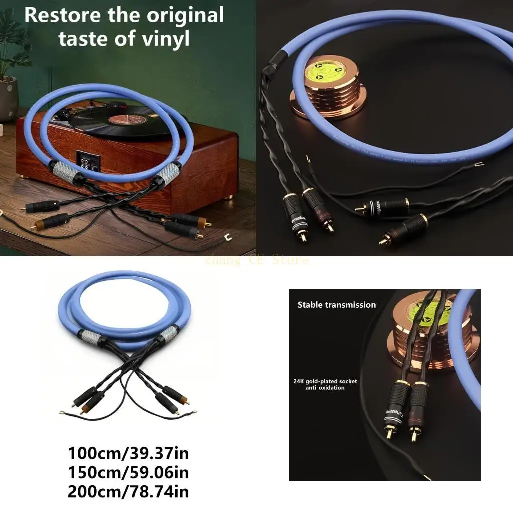 

Audiophiles M5TD Кабельный кабель мужского по мужскому звуковому кабелю с заземленным проводом для записи фонограф домашний звук