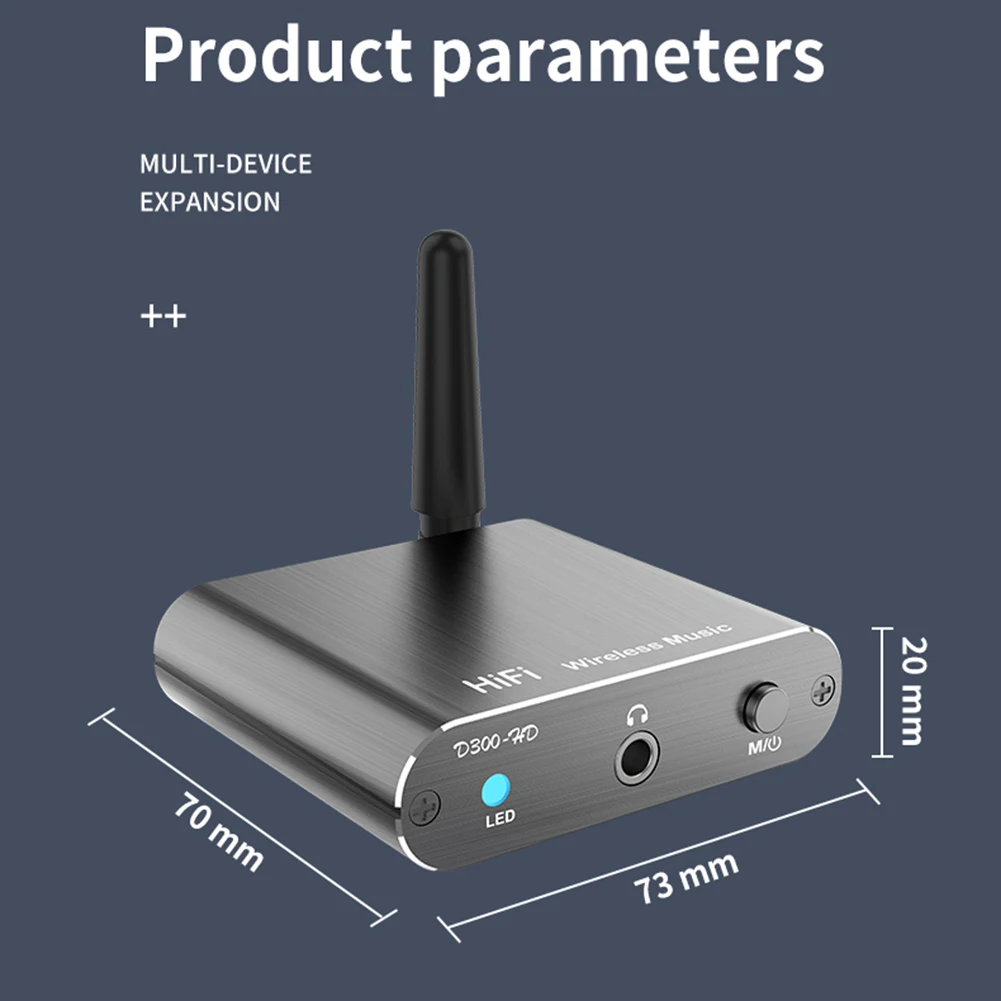 Aptx-receptor de música HD con Bluetooth 5,2, adaptador de Audio inalámbrico HIFI de 3,5mm, salida Aux Toslink/Coaxial para amplificador de proyector de coche