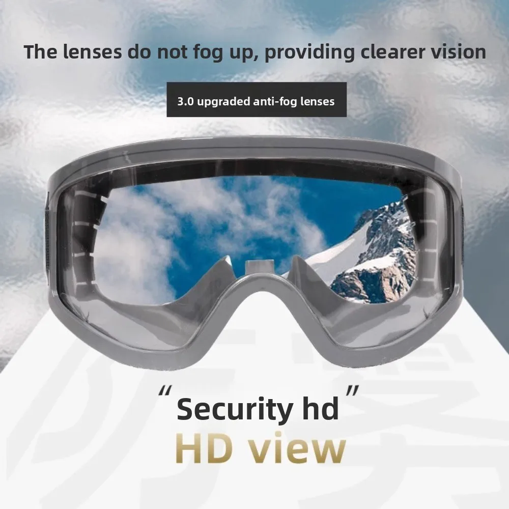 Anti Fog Lenses Russian Ushanka Ski Hat Earflap Mask Cycling Windproof Cap Hood Cap with Goggles Winter Warm Beanies Sports