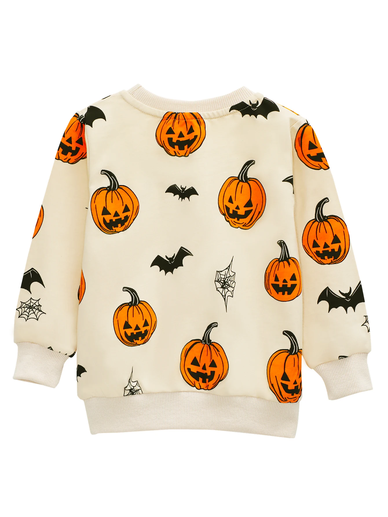 Halloween jongenshoodie met lange mouwen, puur katoen, ronde hals cartoon pompoenvleermuispatroon lente en herfst outdoor casual trui