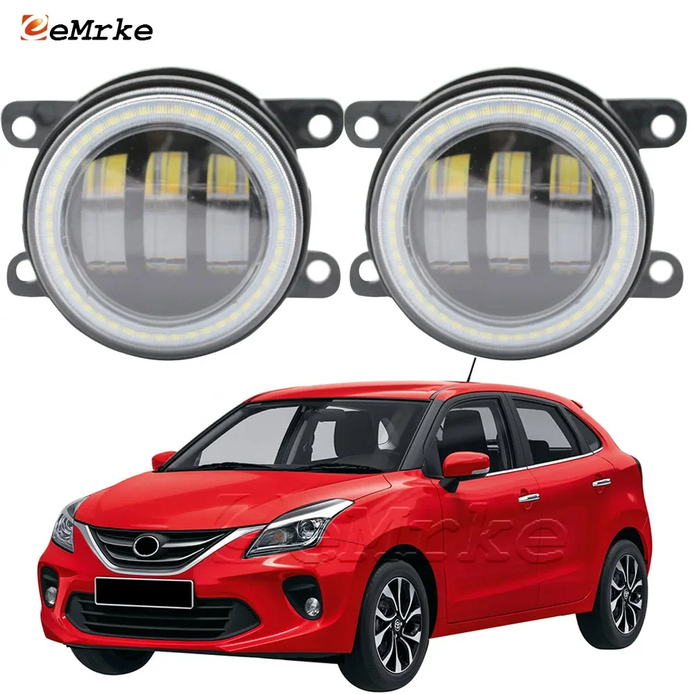 

2X Led Angel Eye DRL Ring Daytime Running Light for Toyota Starlet Glanza 2020 2021 2022 Car Fog Lamp Assembly Lens 12V 6400LM