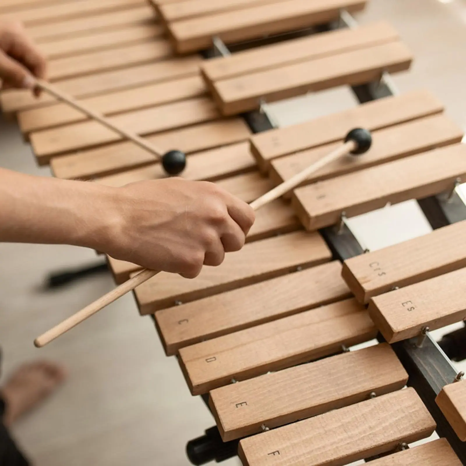 Percussion Mallets Kit Wood and Rubber Drum Lugs for Bell Xylophone School Band Concert and Music Therapy