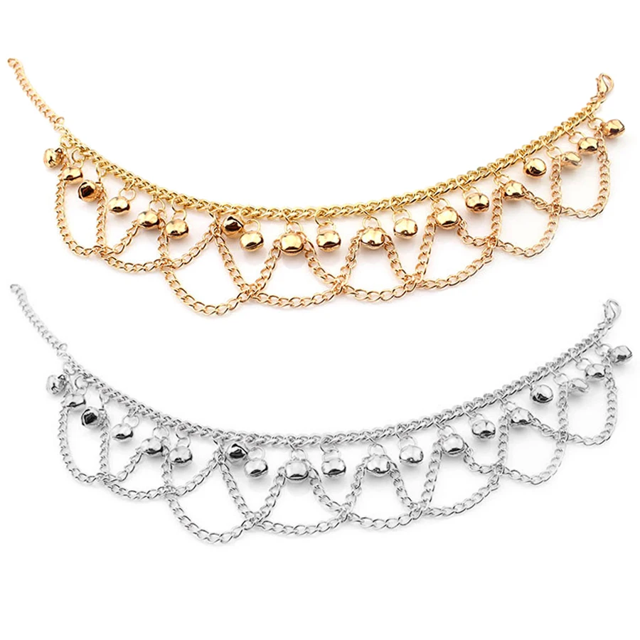 Пляжный отдых, маленькие колокольчики, цепочки для ног, женские очаровательные ножные браслеты, украшения, многослойные кисточки, браслеты для ног, аксессуары для ножного браслета