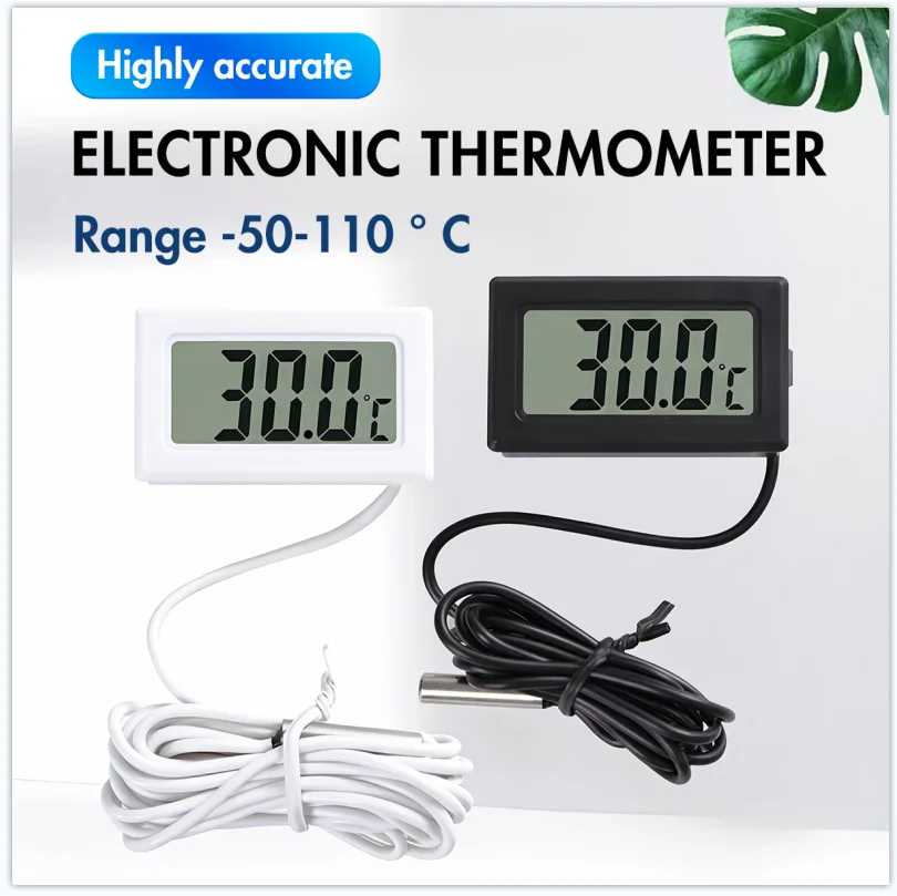 Mini LCD Car Digital Thermometer Hygrometer Temperature Indoor Outdoor Temperature Sensor Humidity Meter Gauge Instruments