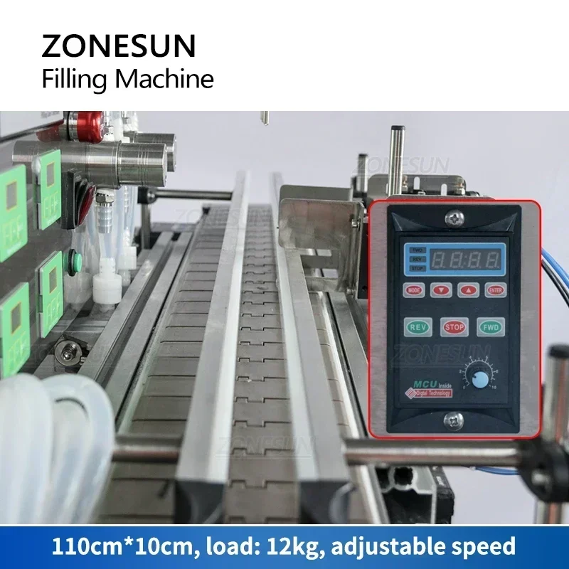 เครื่องบรรจุขวดแบบตั้งโต๊ะอัตโนมัติ ZONESUN ZS-DTMP4AL หัวฉีดสี่หัว สำหรับบรรจุสบู่เหลว น้ำมันหอมระเหย เครื่องดื่ม และน้ำผลไม้