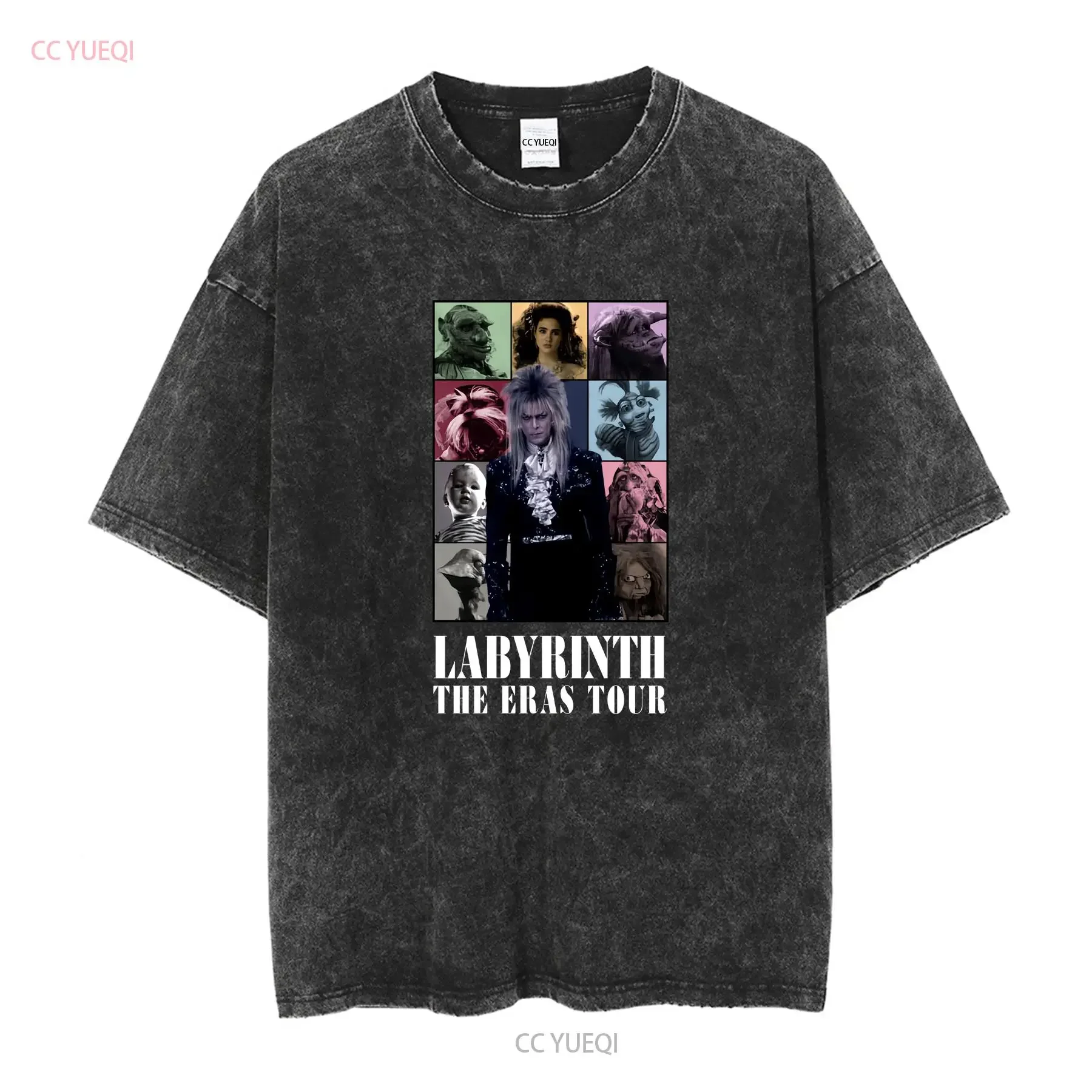 Labyrinth Jareth the Goblin King Eras Tour tee shirt long or short sleeves vintage Washed streetwear homme Comfortable