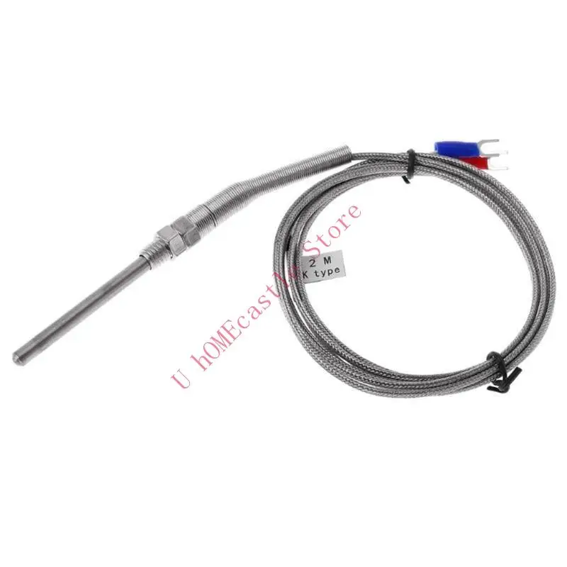 63HF 50mm/100mm/150mm/200mm Stainless Steel Thermocouple 0-400℃ Temperature