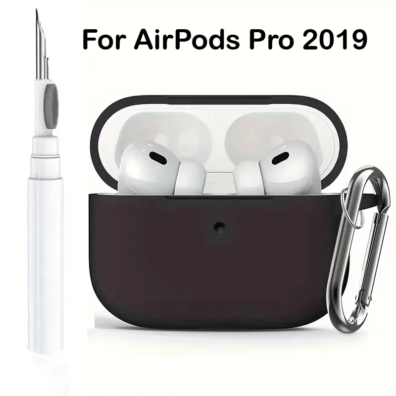 Твердый силиконовый чехол для гарнитуры для Apple AirPods Pro 2019, чехол с чистящей ручкой, аксессуары для наушников, беспроводная коробка для зарядки, чехол