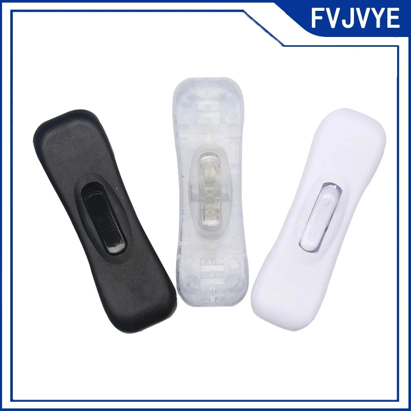 304-LED-Glühbirne, halber Wippe, Ein-/Aus-Druckknopf, AC-Stromkabel, Schalter, Anschluss, Online-Schalter, Weiß, Schwarz, Transparent, A2